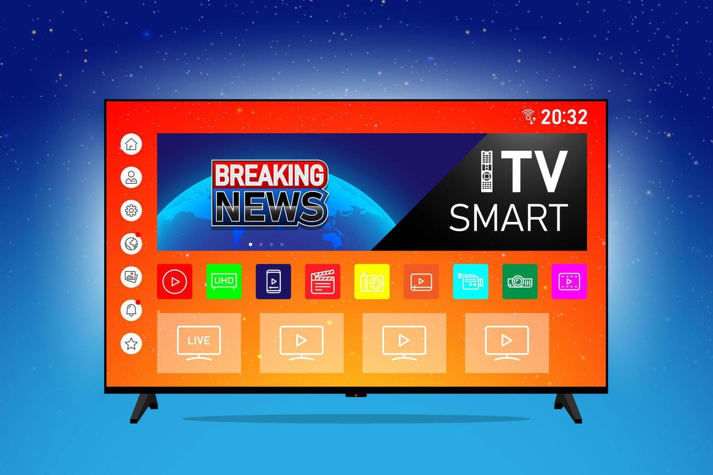 Smart tv white background concept illustration vector