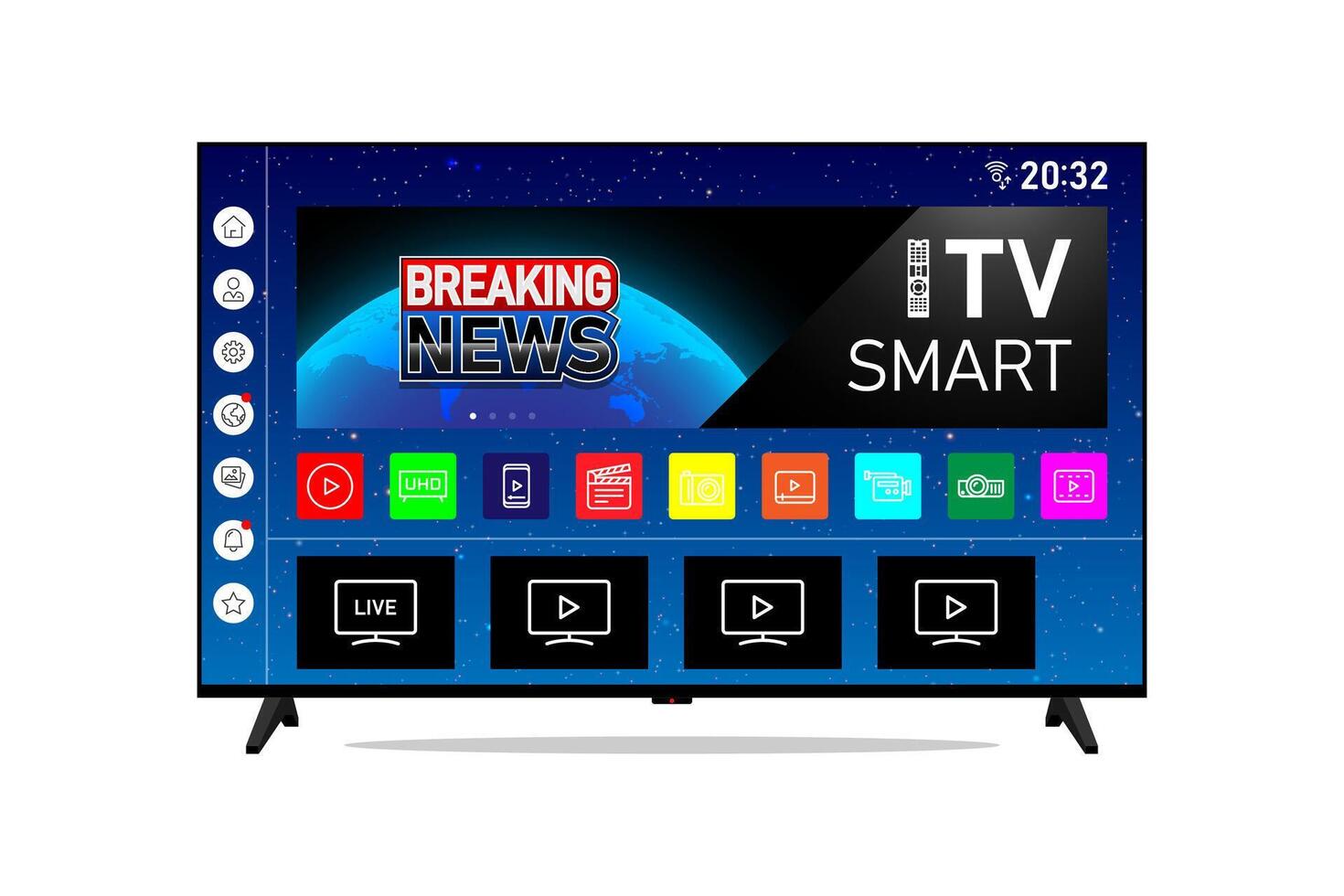 Smart tv white background concept vector