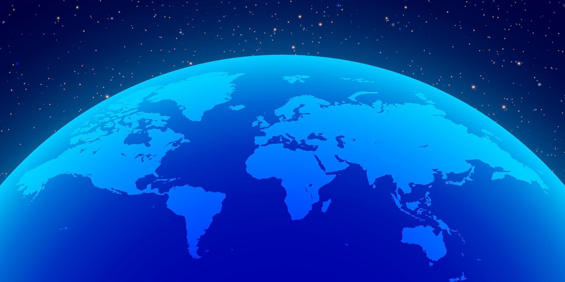 Map of the World mapped on a half sphere vector