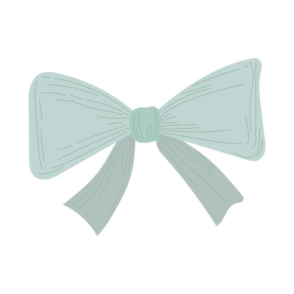 Mint green fabric bow with subtle texture and gentle flow, designed for spring crafts, feminine branding, or pretty packaging illustration projects vector