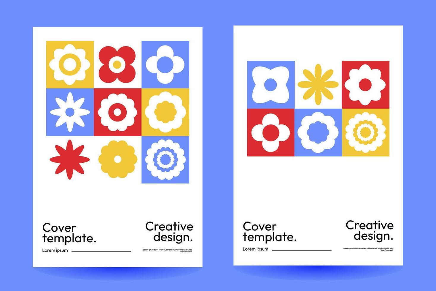Geometric Flower Pattern Cover Design vector