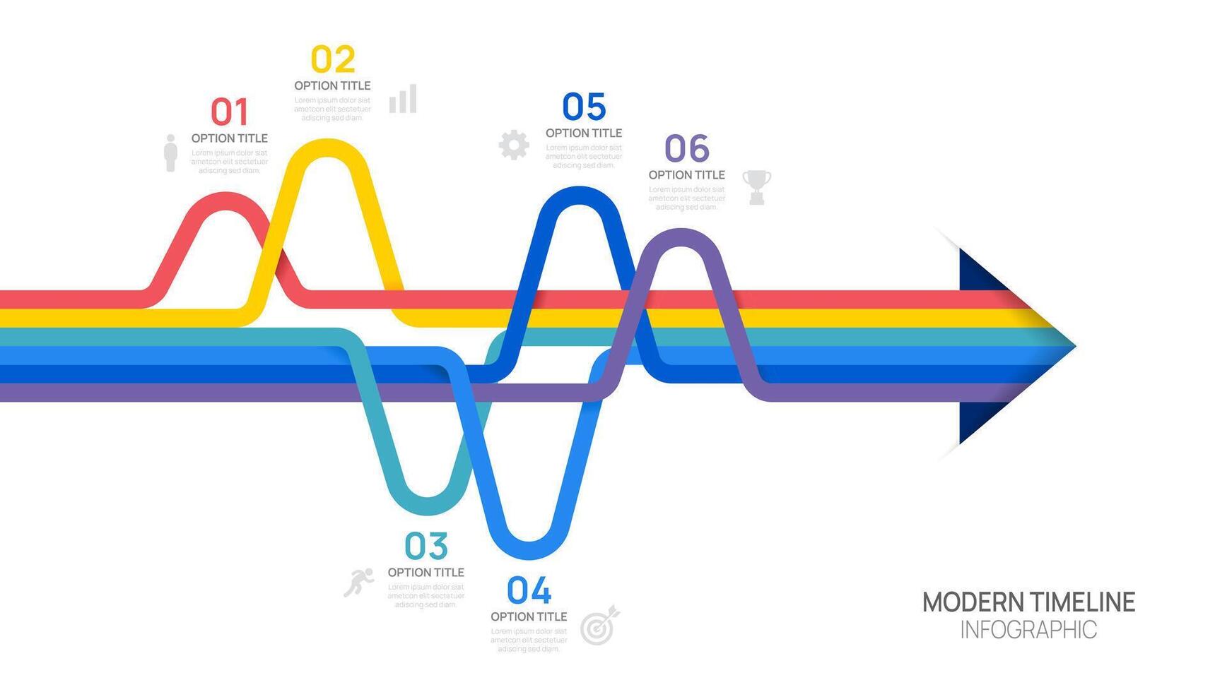 Infographics arrow line symbol timeline business 5 steps to success template. vector