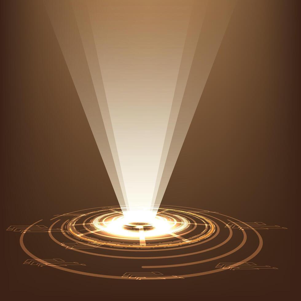 Energy circles and rays background. Portal, magic teleport or level up effect vector