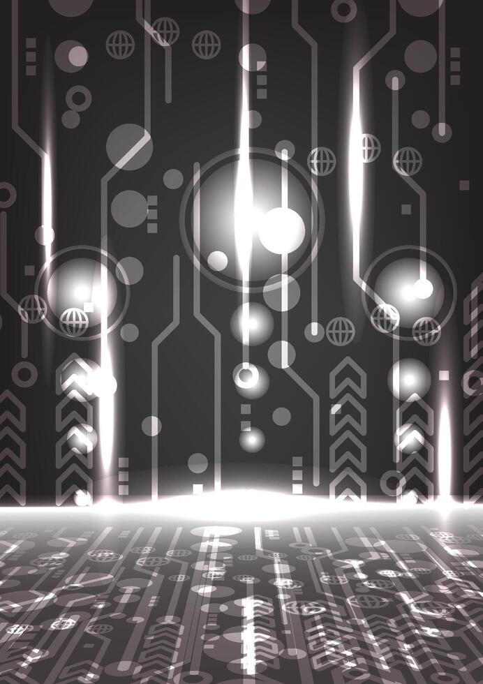 Creative illustration of hi-tech background vector