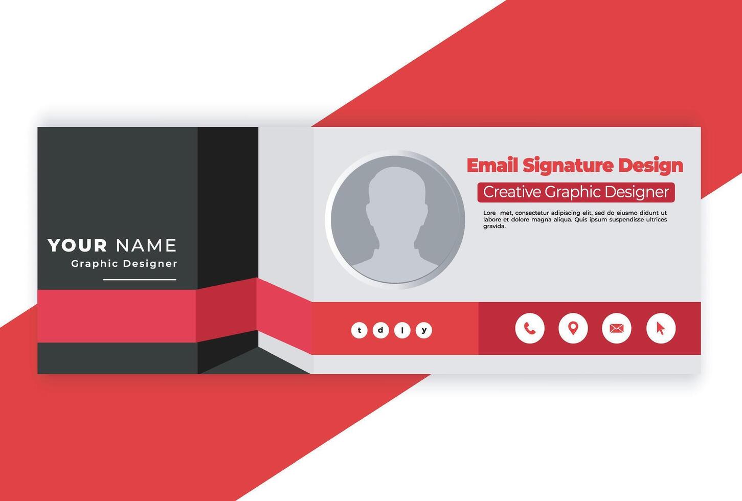 Modern business email signature template or minimalist email footer vector
