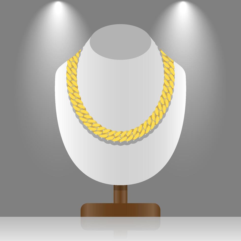 Miami Cuban Links Gold Chain vector