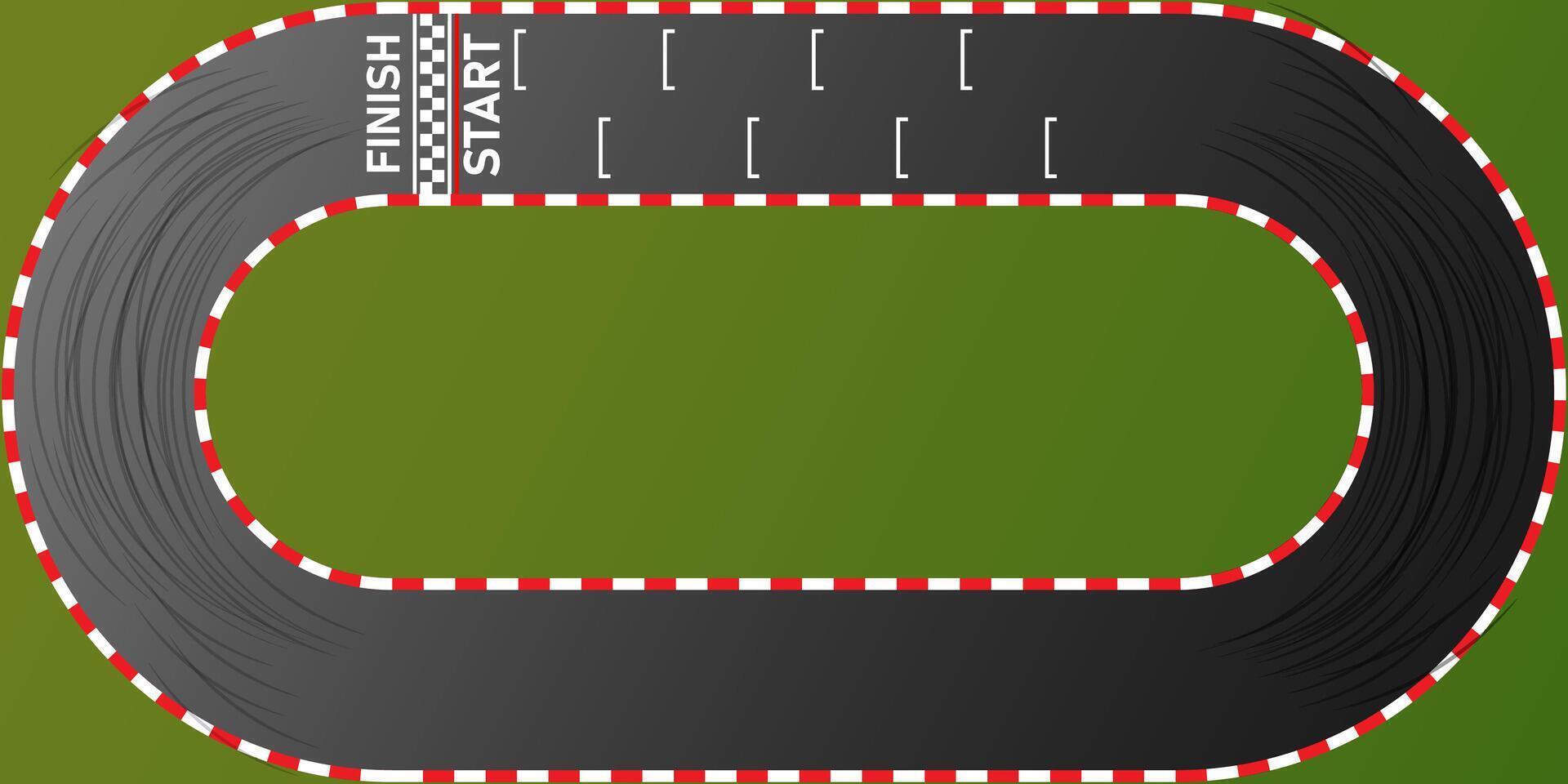 Circuit finish line racing background top view illustration vector