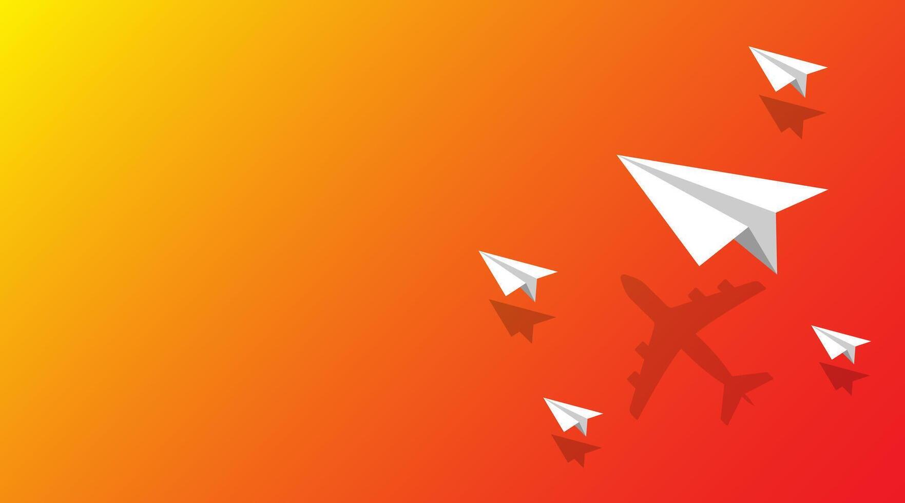 Flying paper planes Shadow of plane vector