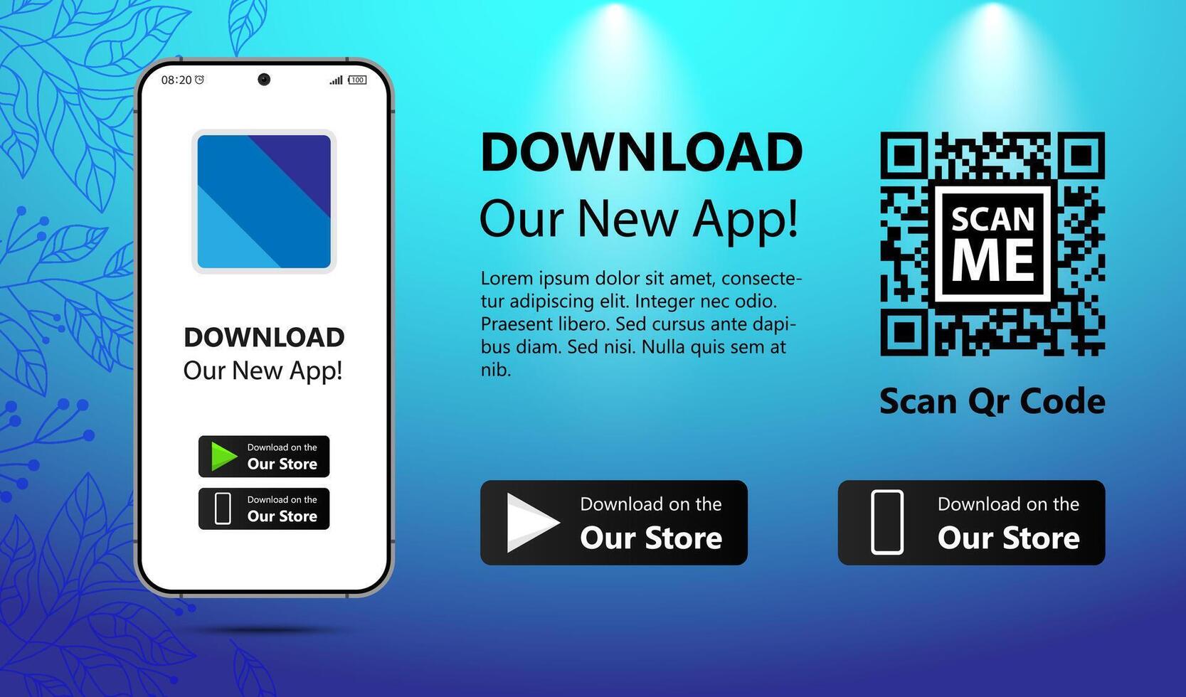Download our app for mobile phone vector