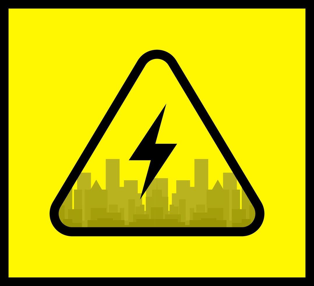 Yellow blackout icon. power outage sticker. flat energy vector