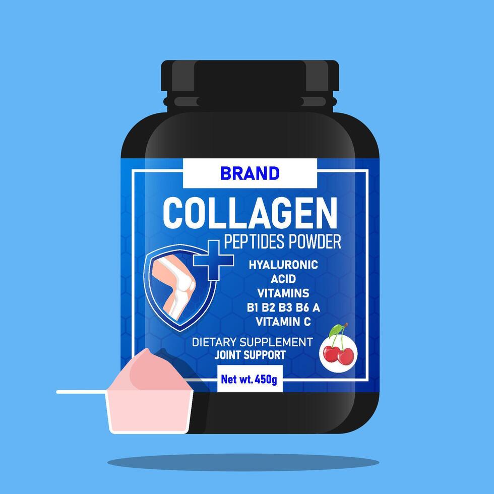 Collagen powder realistic mock up. vector