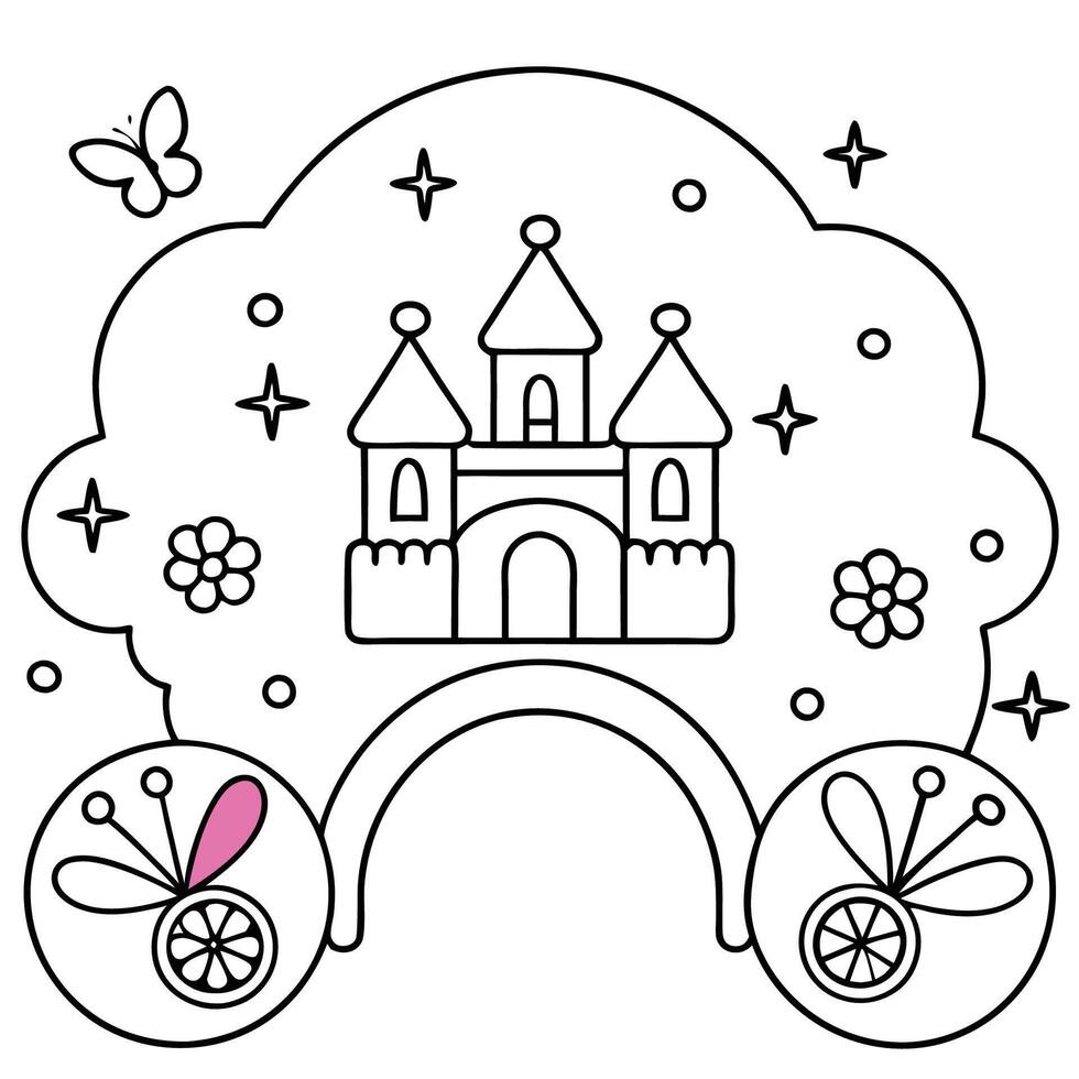 Adorable Rainbow Princess Element Card with Cheerful Details vector