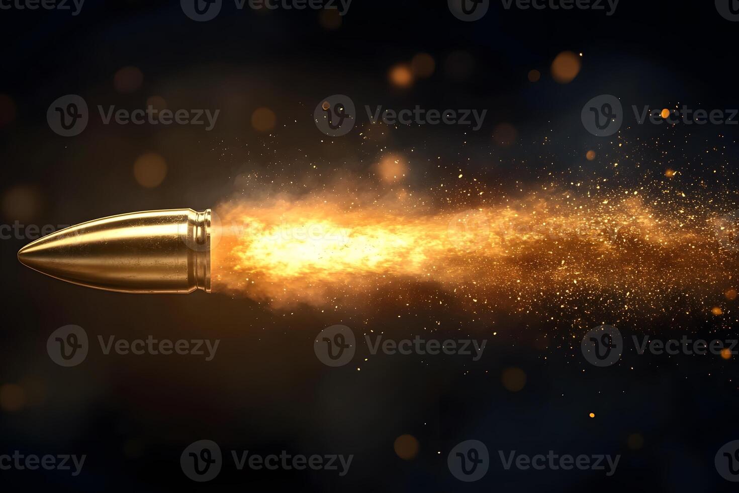 Dynamic Concept of Speed and Power with Bullet in Motion for Print Design photo