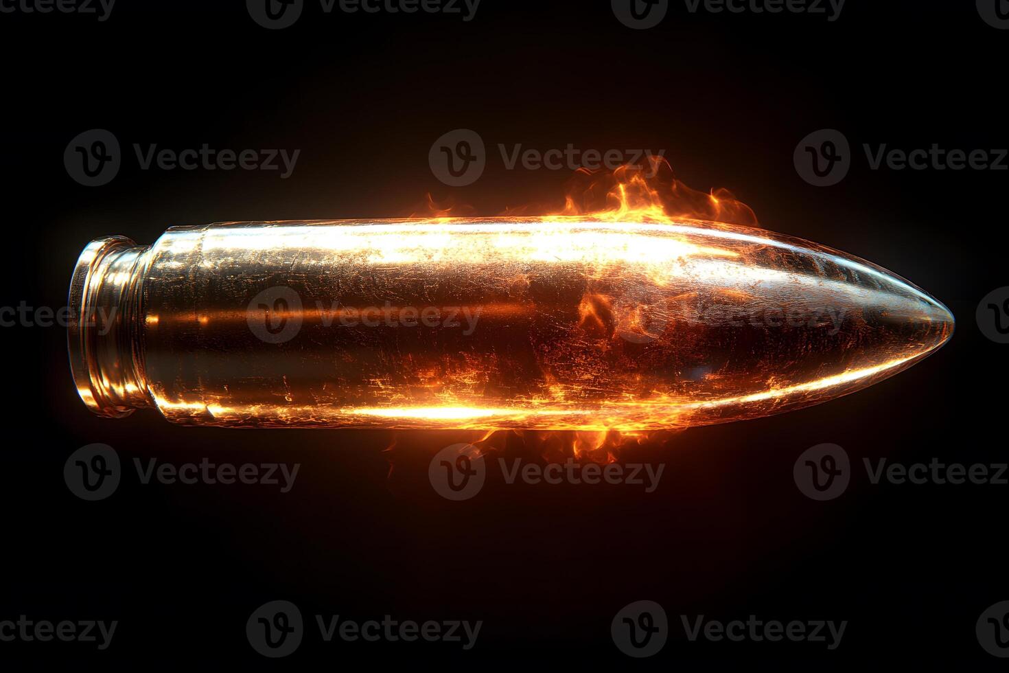 Fiery Bullet in Motion Dynamic Concept of Speed, Energy, and Power for Creative Design photo
