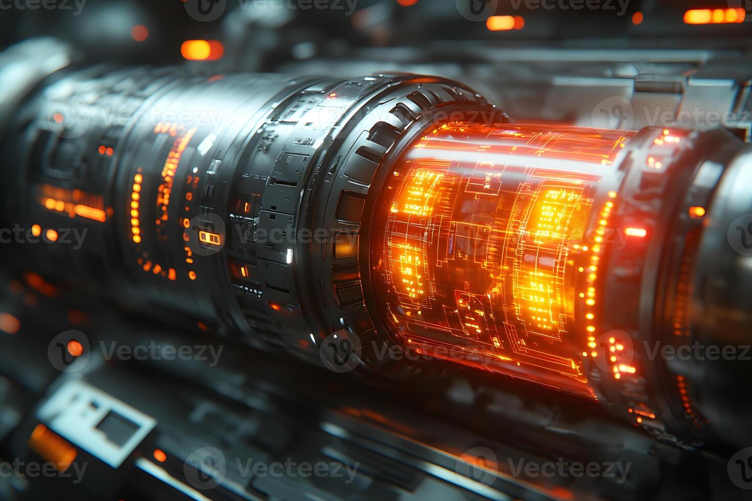 Futuristic Energy Core with Glowing Tech Design for Sci-Fi Applications photo
