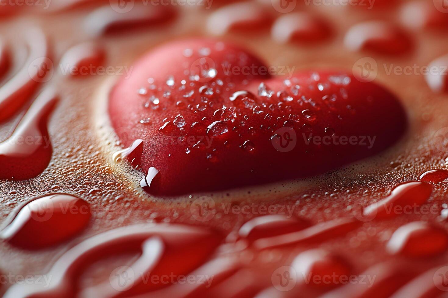 Heart Symbol with Water Droplets - Romantic Concept for Valentine's Day Design photo