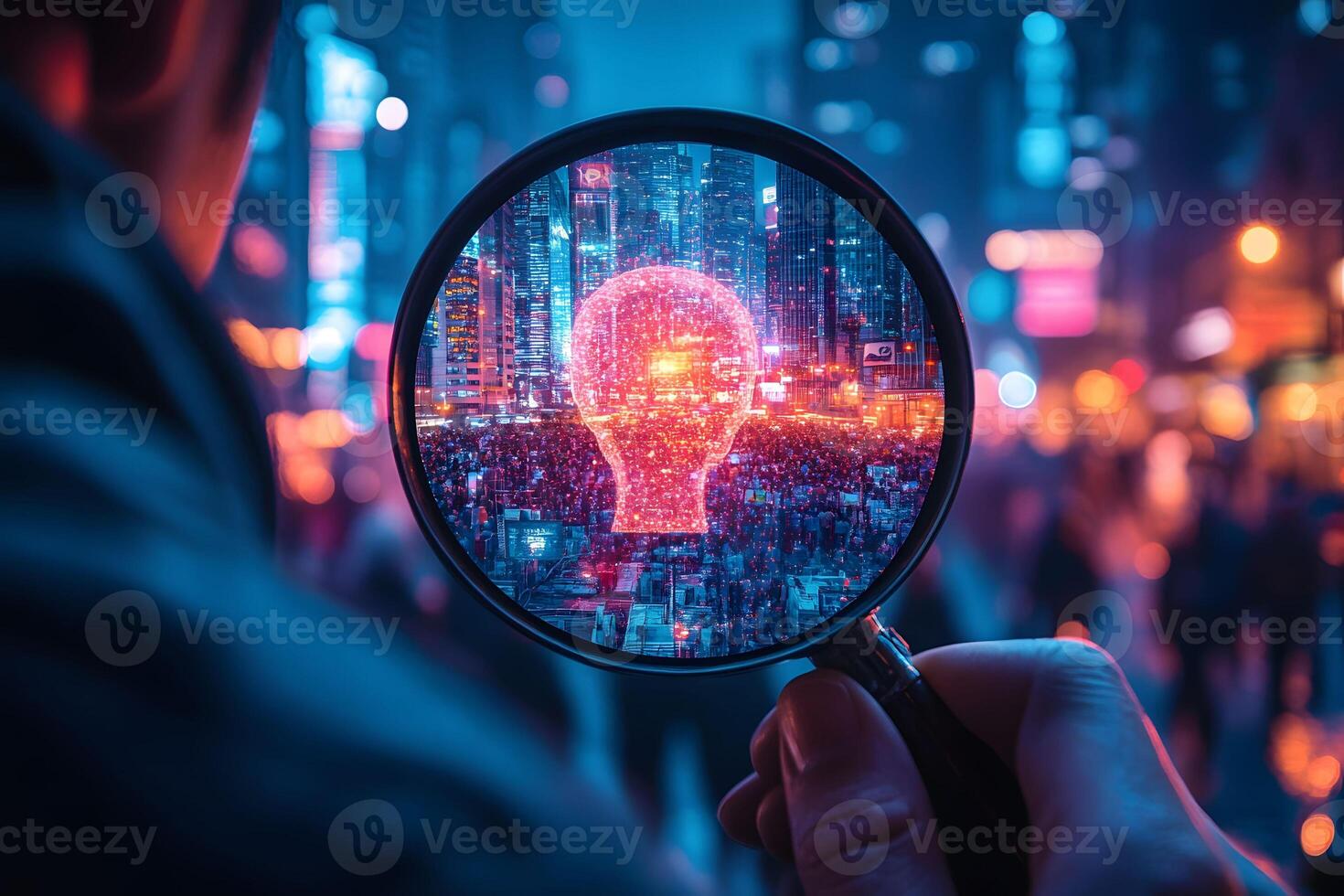 Innovative Ideas in Urban Technology - Magnified Neon Concept for Creative Solutions photo