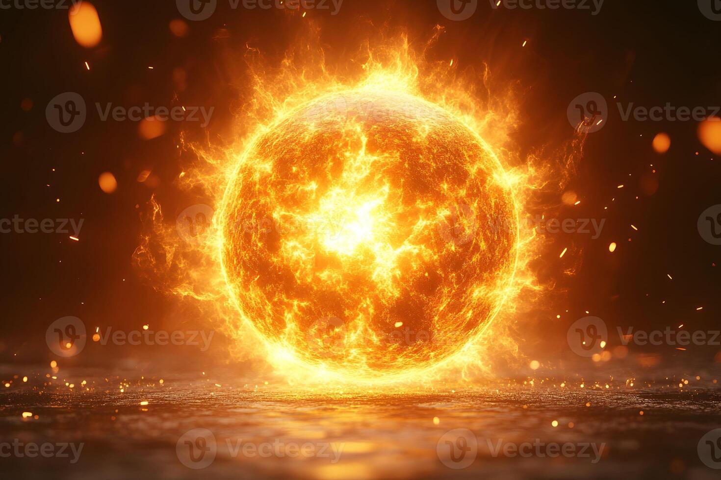 Fiery Sun Concept for Energetic and Dynamic Designs in Science photo