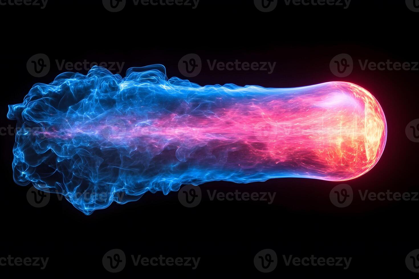 Vivid Abstract Plasma Burst on Black Background for Science and Design photo