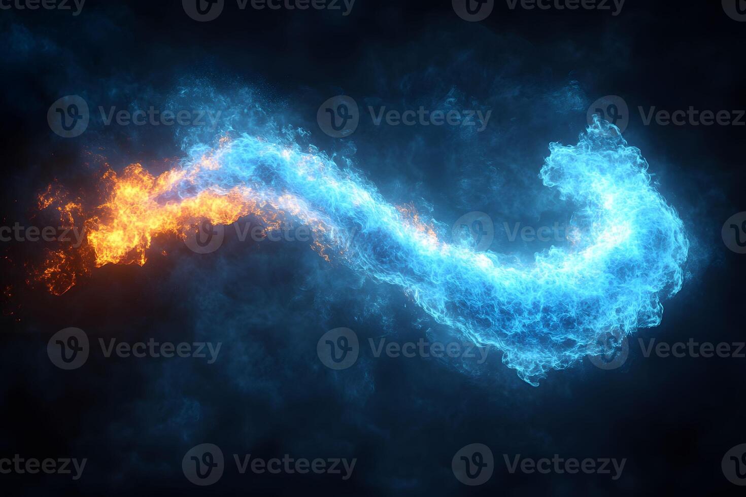 Dynamic Energy Clash Fiery Flames and Cool Water in Vibrant Contrast for Design Inspiration photo
