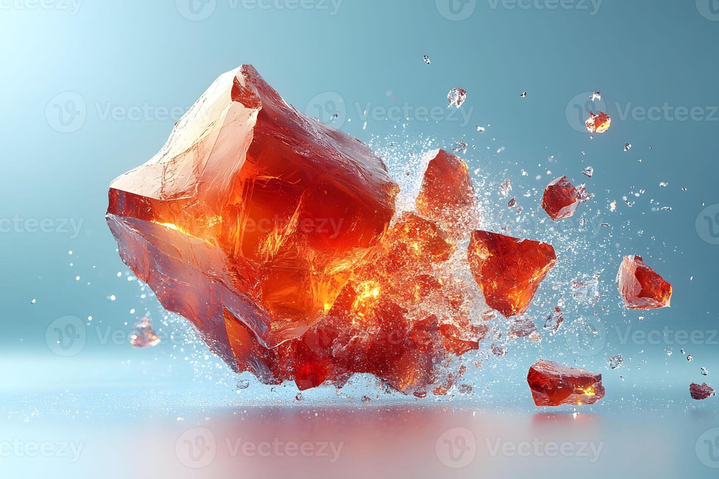 Vibrant Red Crystal Explosion - Abstract Element for Design Projects photo