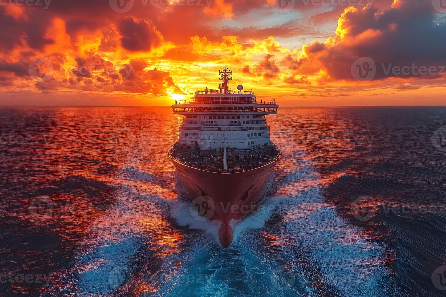 Majestic Ocean Cruise at Sunset Maritime Adventure and Tranquility in Vibrant Colors photo