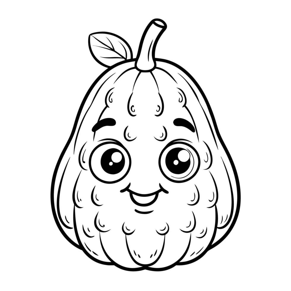Chayote Illustration for Coloring Activity A Delicious and Nutritious Vegetable vector