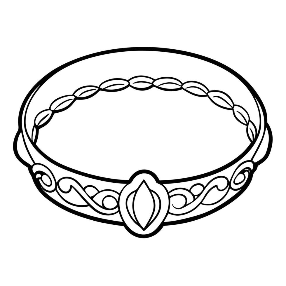 Hand Drawn Line Art of a Bracelet for Intricate Coloring Activities vector