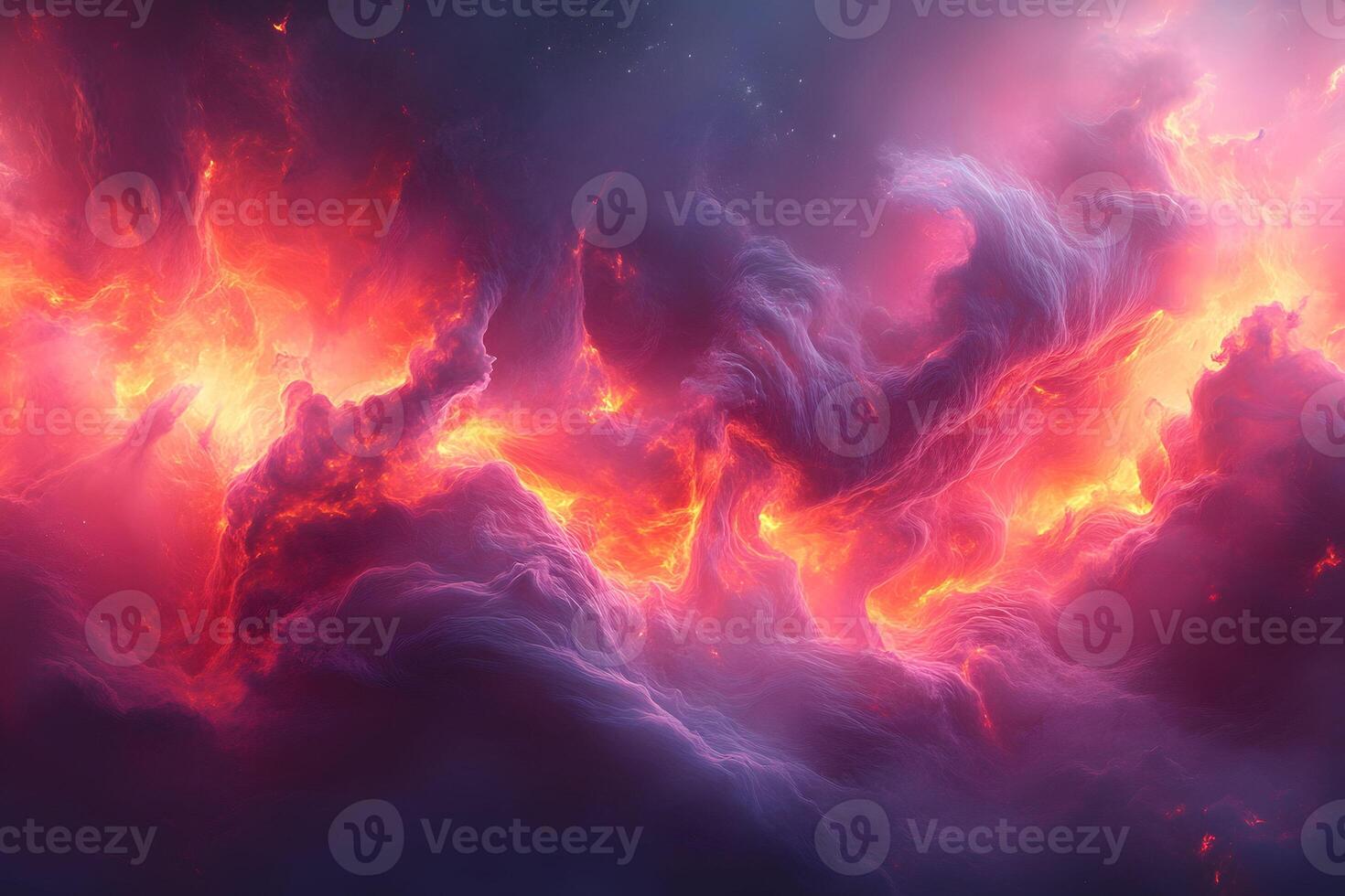 Abstract Fiery Cloudscape - Vibrant Cosmic Art for Creative Design photo