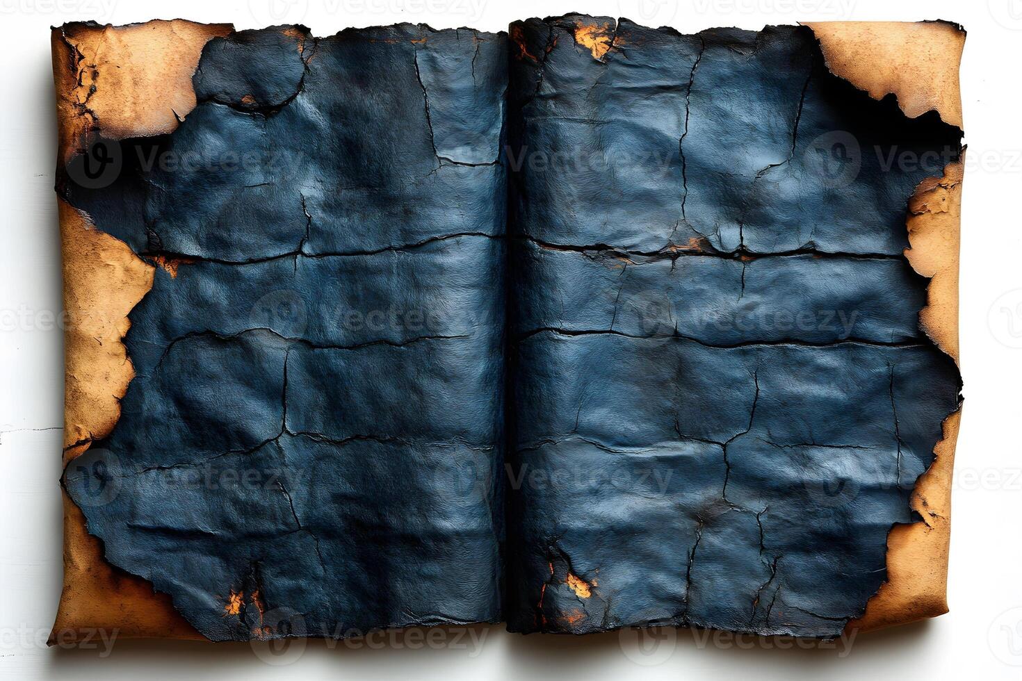 Aged Textured Parchment Map with Burnt Edges for Historical Design photo