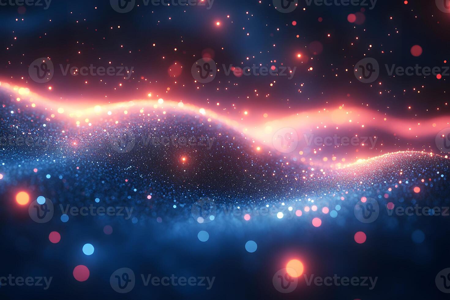 Abstract Glowing Particles in Motion - Futuristic Digital Wave Design for Technology Background photo