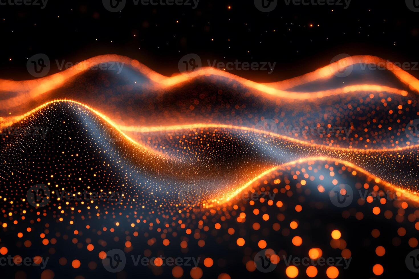 Abstract Glowing Waves of Light for Futuristic Design and Technology Concepts photo