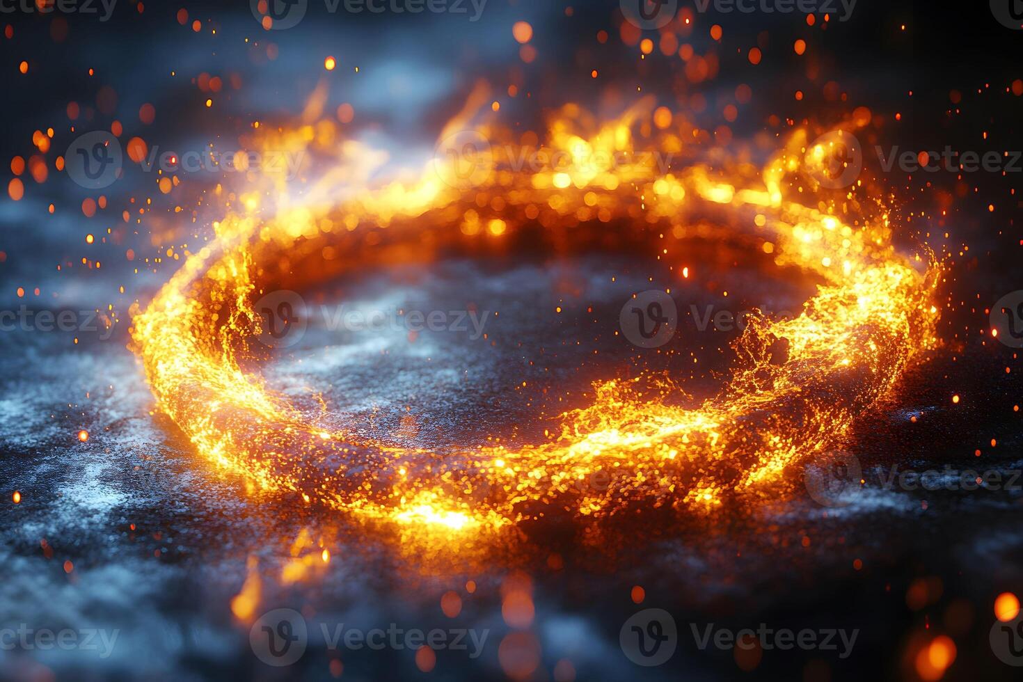 Fiery Ring of Flames Mesmerizing Elemental Energy for Fantasy Design photo