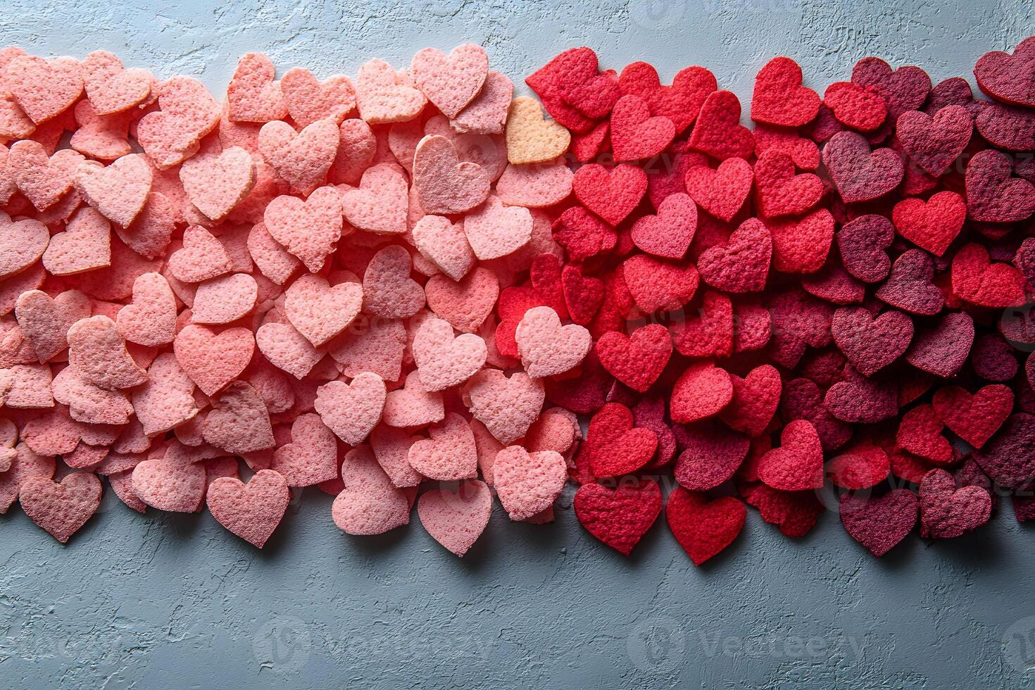 Valentine's Day Heart-Shaped Pastel Gradient Cookies Arrangement for Romantic Decor photo