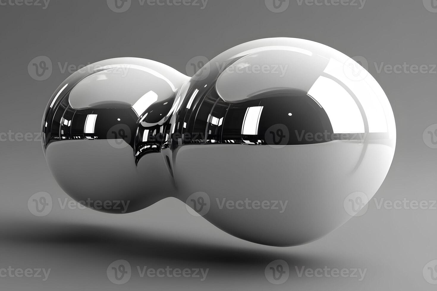 Abstract Metallic Spheres on Gray Background for Modern Design and Art photo
