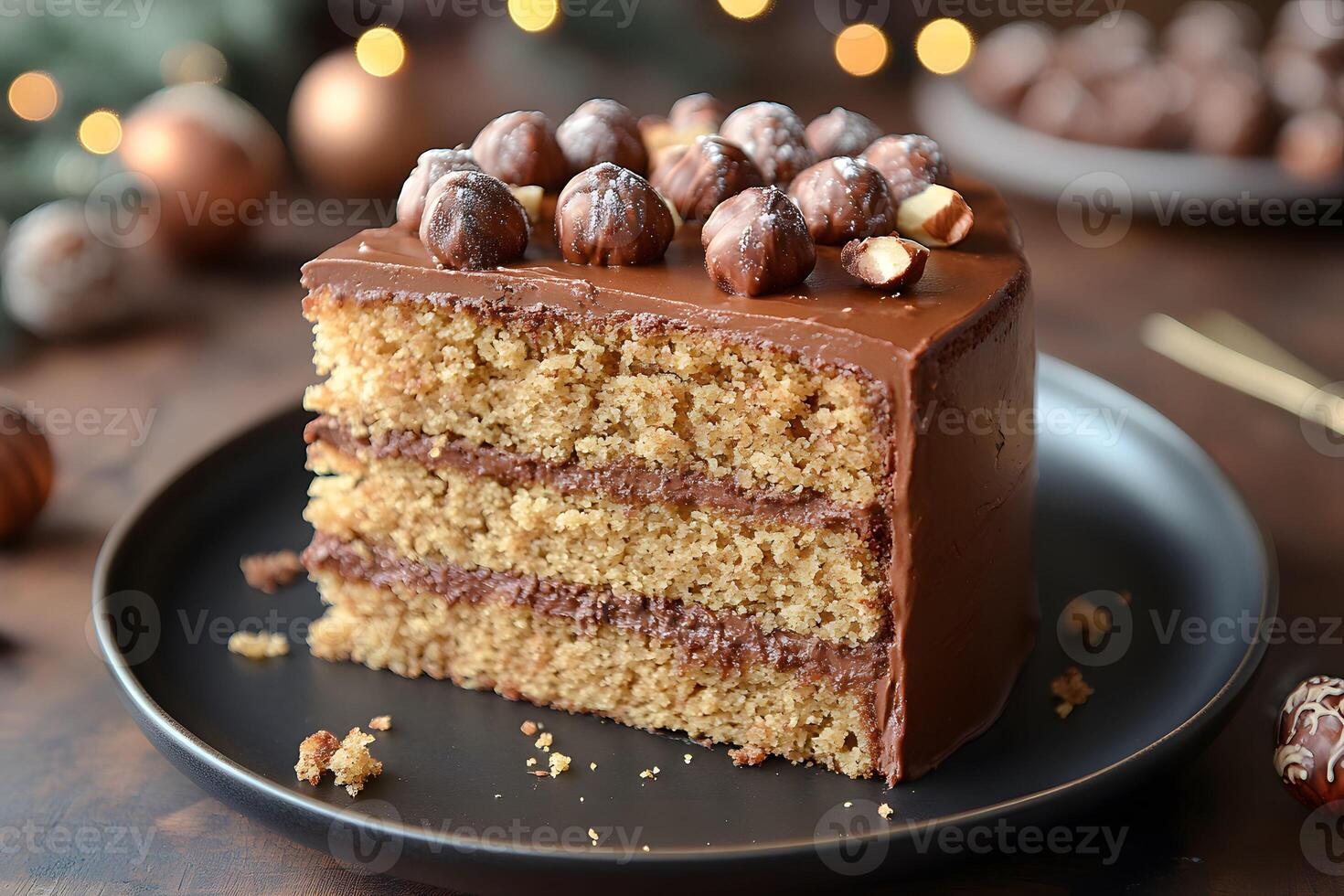 Decadent Chocolate Hazelnut Layer Cake Perfect for Celebrations and Dessert Lovers photo