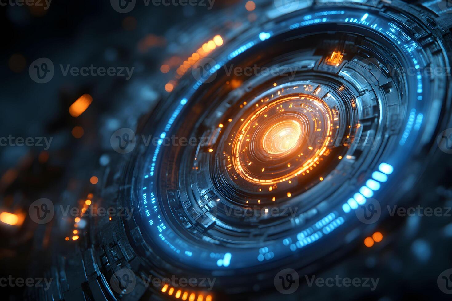 Futuristic Technology Concept with Circular Interface for Sci-Fi Designs photo