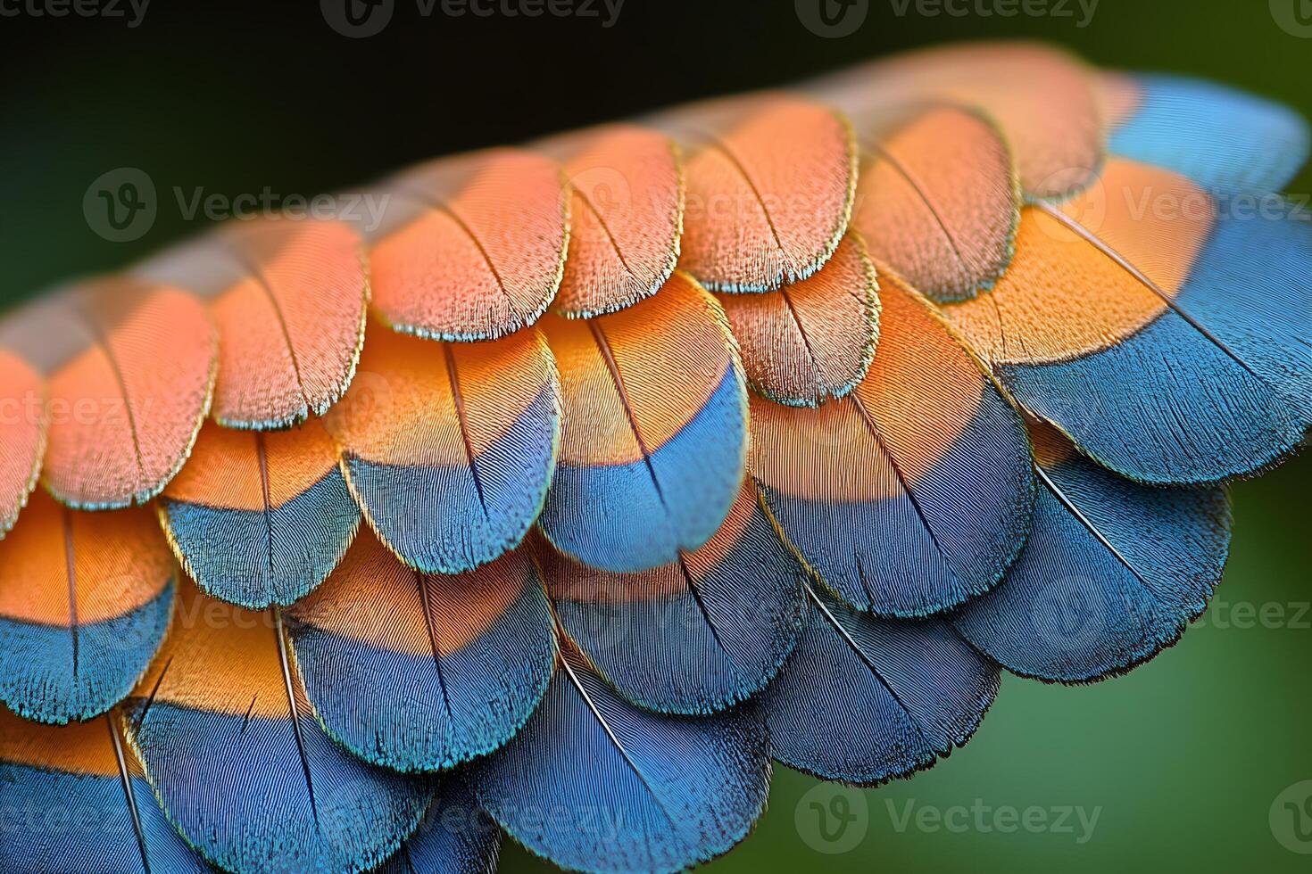 Close-Up of Vibrant Macaw Feathers for Nature and Wildlife Designs photo