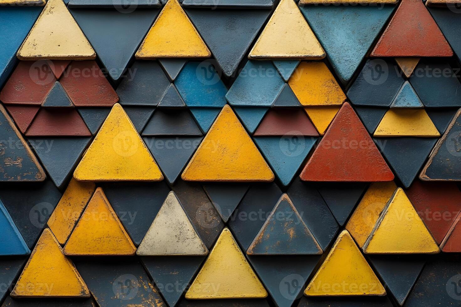 Geometric Abstract Art with Multicolored Triangular Patterns for Creative Design photo