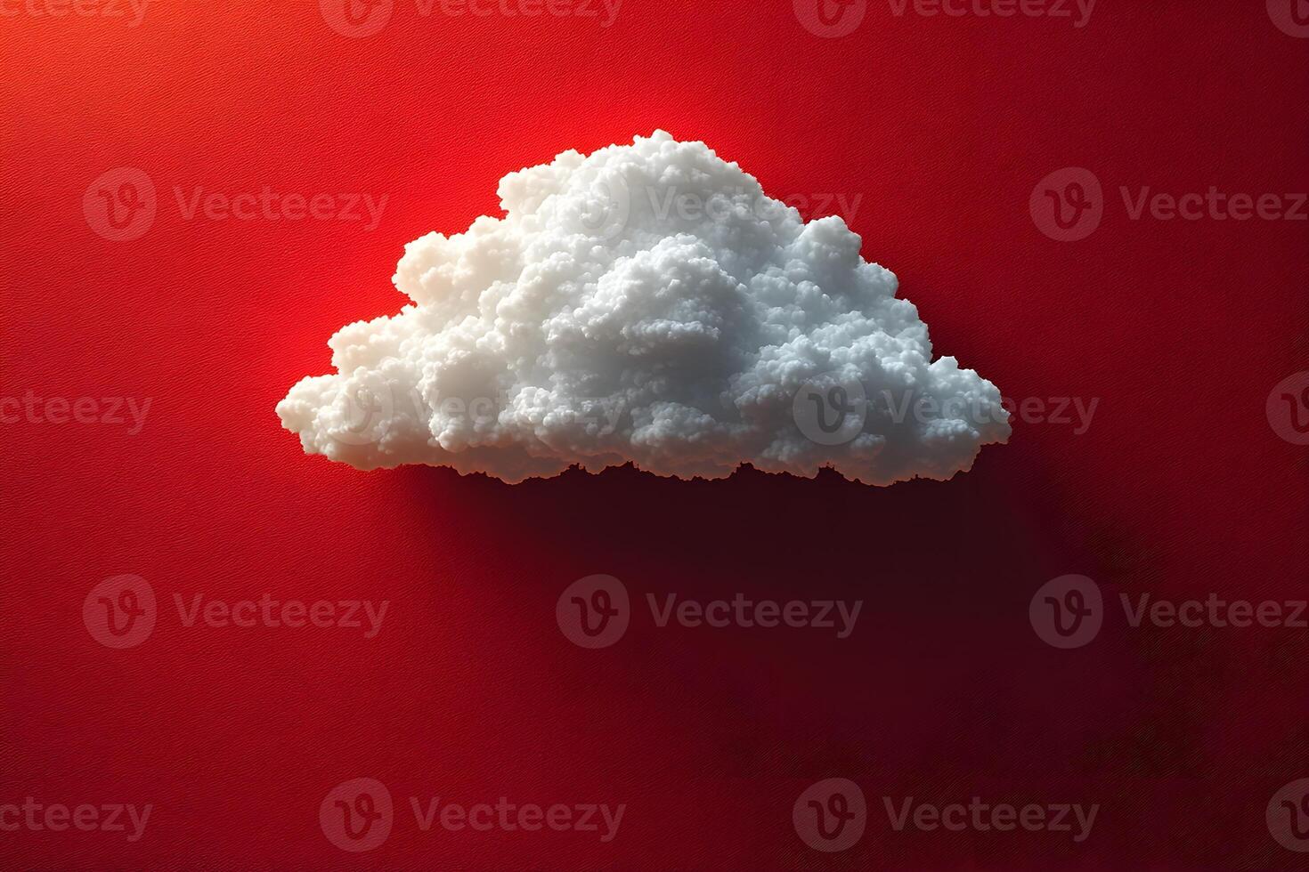 Surreal Cloud on Red Background for Creative Design and Art Projects photo