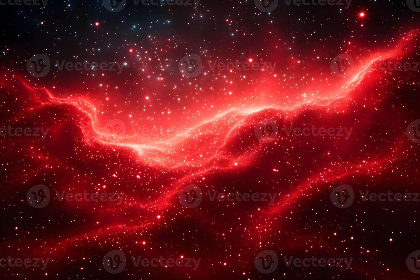 Majestic Red Nebula in Space with Glowing Stars for Cosmic Exploration Themes photo