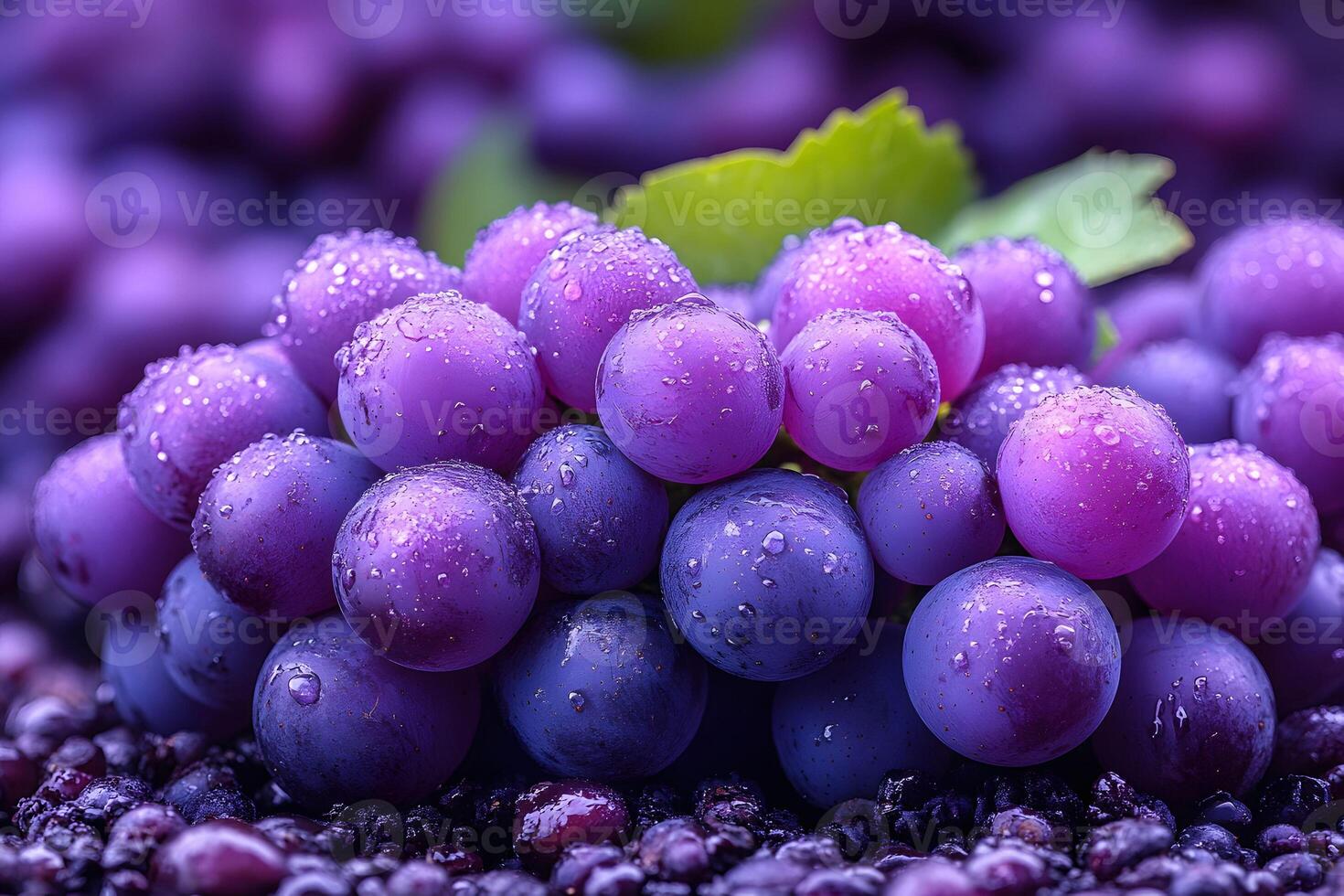 Fresh Purple Grapes with Water Droplets Fruit, Nutrition, and Culinary Art Photography photo
