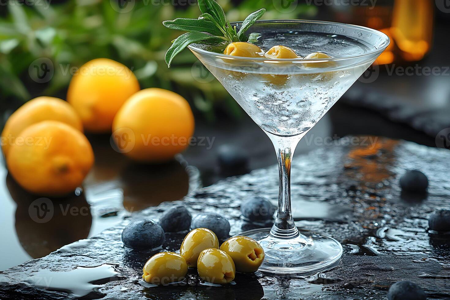 Refreshing Citrus and Olive Martini Cocktail for Elegant Gatherings and Party Inspiration photo