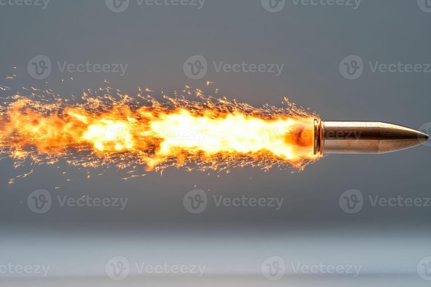 Fiery Bullet in Motion - High-Speed Action and Impact Concept photo