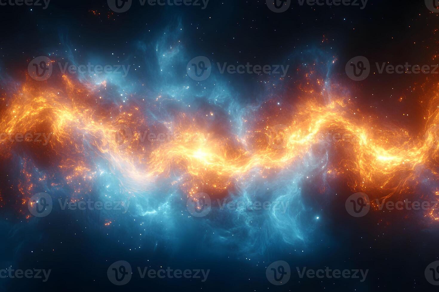 Cosmic Fusion of Fiery and Icy Nebulae in Space - Perfect for Sci-Fi and Outer Space Designs photo