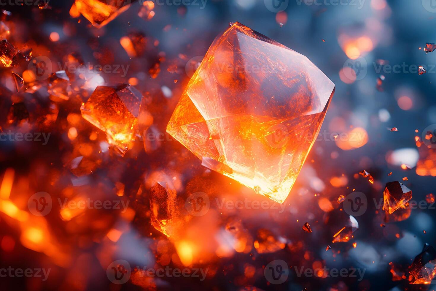 Vibrant Red Crystals in Abstract Dynamic Motion for Inspirational Design photo