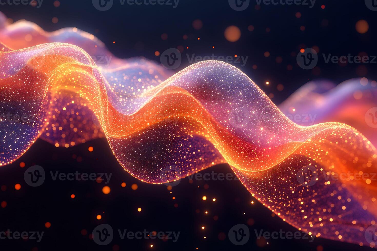 Abstract Digital Wave with Glowing Particles and Futuristic Energy Theme photo