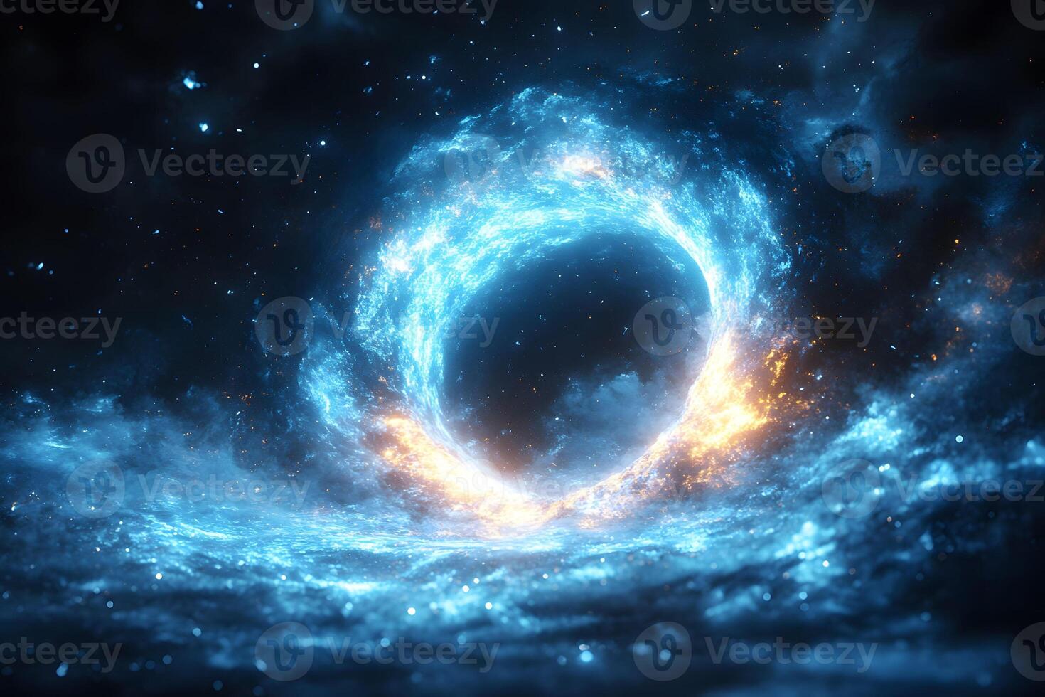 Cosmic Vortex of Light and Color in Space - Abstract Sci-Fi Concept for Design photo