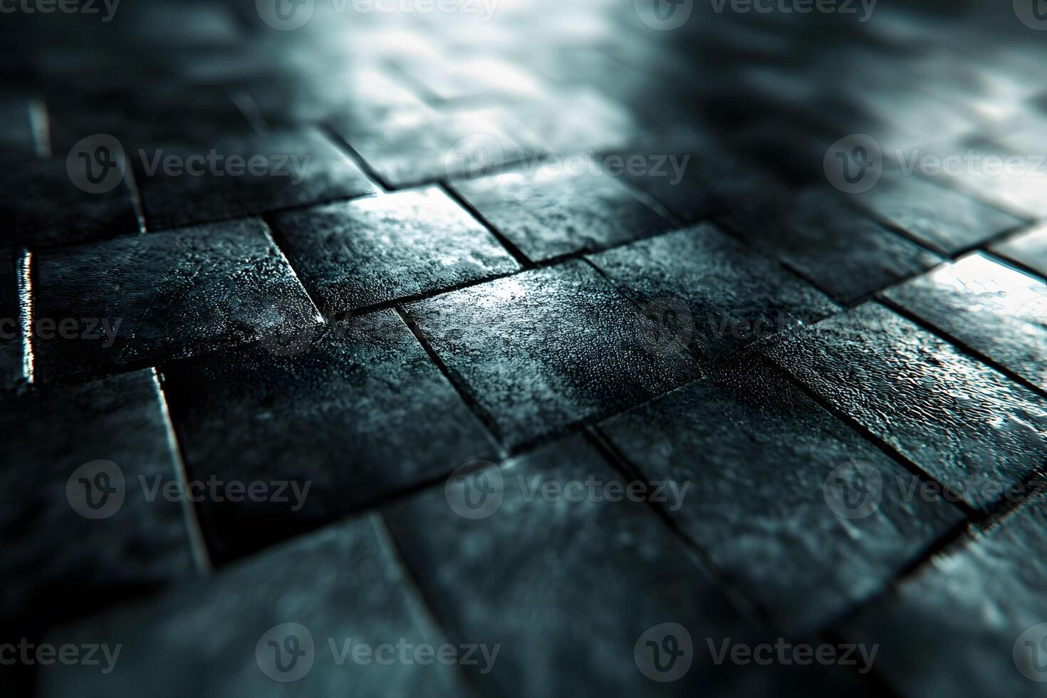 Dark Abstract Stone Tile Surface with Dramatic Lighting photo
