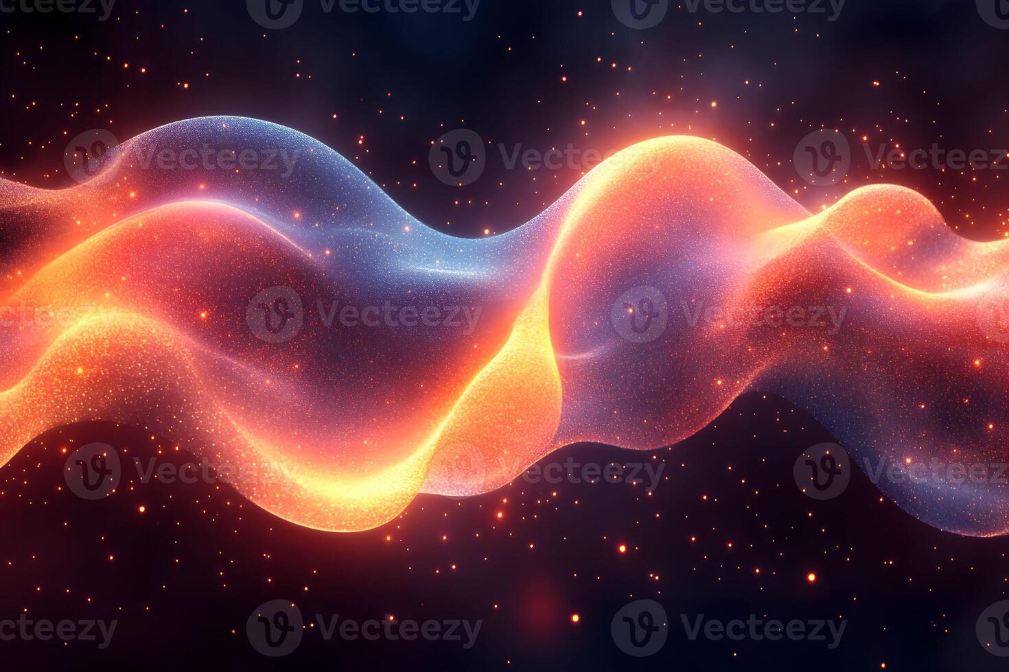 Abstract Cosmic Waves with Glowing Particles Futuristic Digital Art for Design photo